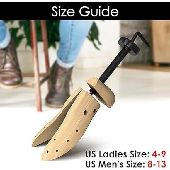 New Medipaq  Womens Size 4-9 Two Premium Pine Adjustable 4-Way Shoe Stretchers - Picture 6 of 6